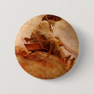 Vintage Cowboys, Der Erzwagen von NC Wyeth Button