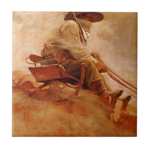 Vintage Cowboys, Der Erzwagen von NC Wyeth Fliese