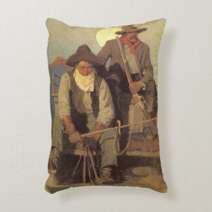Vintage Cowboys, die Lohn-Bühne durch NC Wyeth Zierkissen