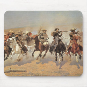 Vintage Cowboys, Ein Ansturm auf Holz von Remingto Mousepad