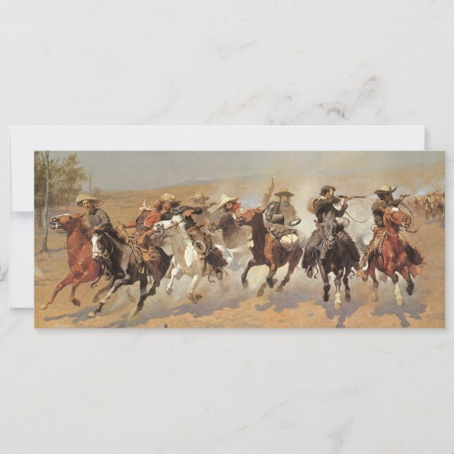 Vintage Cowboys, ein Holzschuh von Remington (Vorderseite)