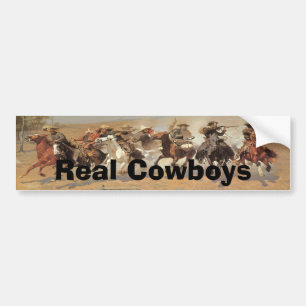 Vintage Cowboys, ein Holzschuh von Remington Autoaufkleber