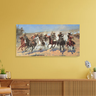 Vintage Cowboys, ein Holzschuh von Remington Leinwanddruck