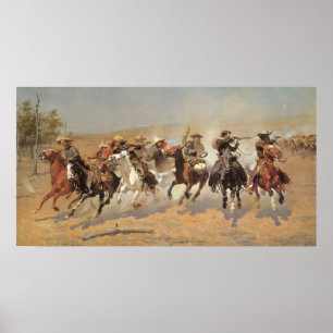 Vintage Cowboys, ein Holzschuh von Remington Poster