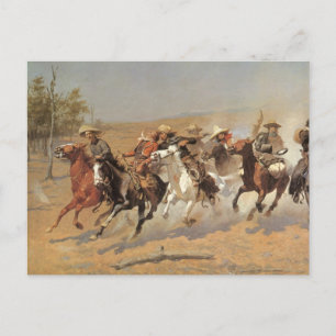 Vintage Cowboys, ein Holzschuh von Remington Postkarte