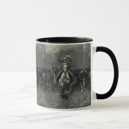 Vintage Cowboys, eine Stampede von Frederic Reming Tasse