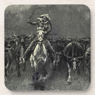 Vintage Cowboys, eine Stampede von Frederic Reming Untersetzer