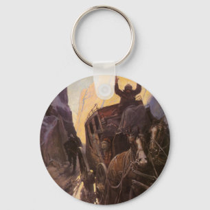 Vintage Cowboys, Halt im Canyon von NC Wyeth auf Schlüsselanhänger
