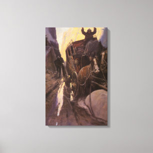 Vintage Cowboys, Halt im Canyon von NC Wyeth Leinwanddruck