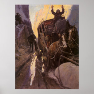 Vintage Cowboys, Halt im Canyon von NC Wyeth Poster