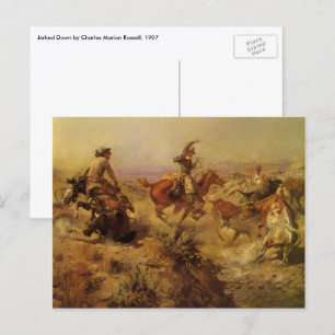 Vintage Cowboys, Jerked Down von CM Russell Postkarte