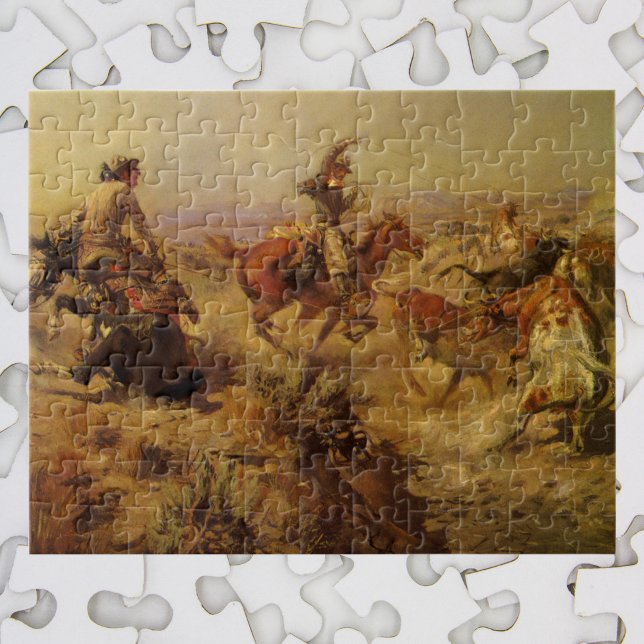 Vintage Cowboys, Jerked Down von CM Russell Puzzle (Von Creator hochgeladen)