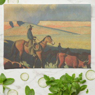 Vintage Cowboys, Open Range von Maynard Dixon Geschirrtuch