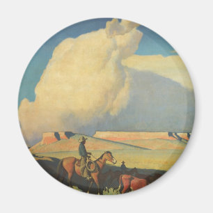 Vintage Cowboys, Open Range von Maynard Dixon Magnet