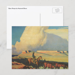 Vintage Cowboys, Open Range von Maynard Dixon Postkarte