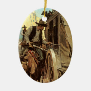 Vintage Cowboys, The Admirable Outlaw von NC Wyeth Keramik Ornament
