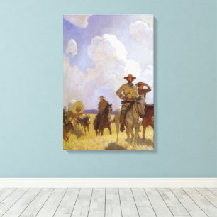 Vintage Cowboys, The Parkman Outfit von NC Wyeth Leinwanddruck