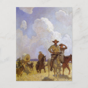 Vintage Cowboys, The Parkman Outfit von NC Wyeth Postkarte