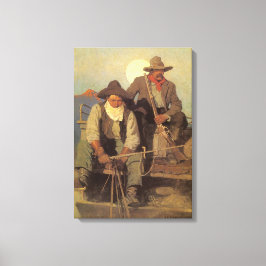 Vintage Cowboys, The Pay Bühne von NC Wyeth Leinwanddruck