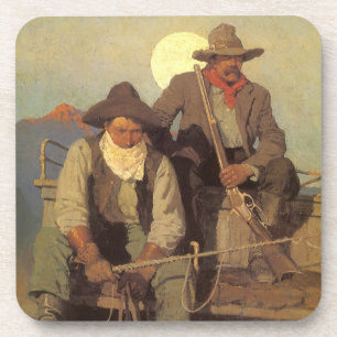 Vintage Cowboys, The Pay Bühne von NC Wyeth Untersetzer
