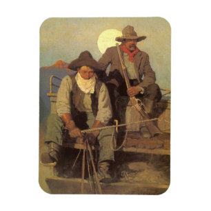Vintage Cowboys, The Pay Stage von NC Wyeth Magnet