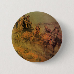 Vintage Cowboys, The Stage Coach von John Borein Button