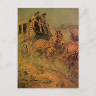 Vintage Cowboys, The Stage Coach von John Borein Postkarte