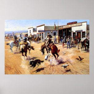 Vintage Cowboys und Reitbank Robbere Poster