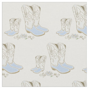 Vintage Cowboystiefel Soft Blue Baby Zimmer Dekora Stoff