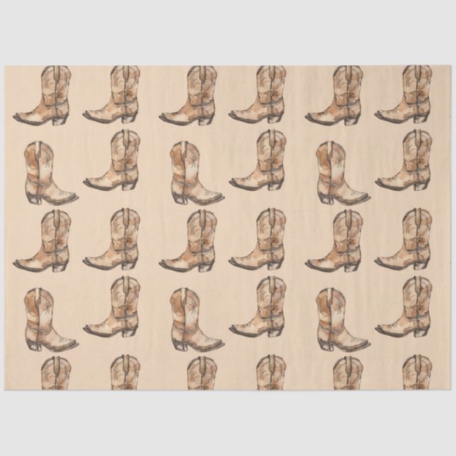 Vintage Cowdoy Stiefel Seidenpapier (Vorderseite)