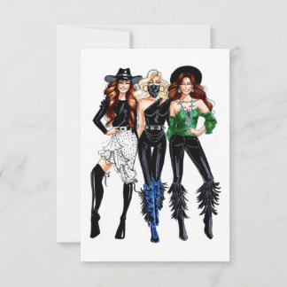 Vintage Cowgirl Dankeschön Karte