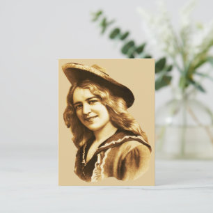Vintage-Cowgirl-Foto aus dem 19. Jahrhundert, Coun Postkarte