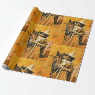 Vintage-Cowgirl-Geschenkpapier Geschenkpapier