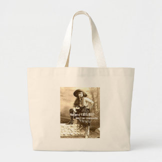 Vintage Cowgirl "ICH TRETE HINTERN" Taschen-Tasche Jumbo Stoffbeutel