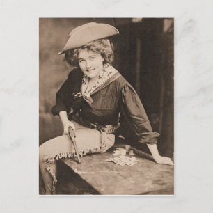 Vintage Cowgirl-Postkarte Postkarte