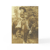 VINTAGE COWGIRL RODEO GREETCARD