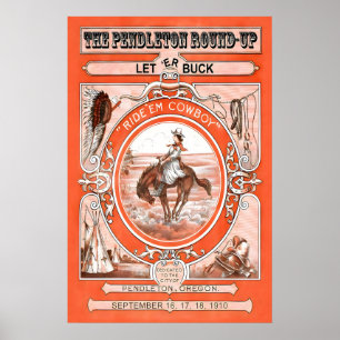 Vintage-Cowgirl-Rodeo-Plakat Pendleton Western Poster