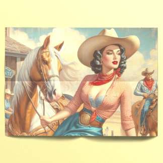 Vintage-Cowgirl Seidenpapier