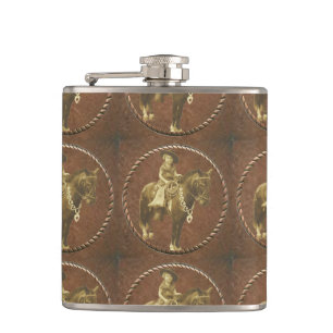 Vintage Cowgirl-Western-Whisky-Flasche Flachmann