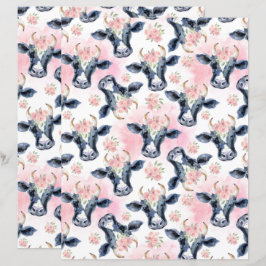 Vintage Cows Scrapbook Papier