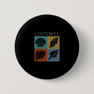 Vintage Cozumel Mexiko Farb Urlaub Strand Souvenir Button