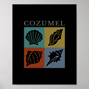 Vintage Cozumel Mexiko Farb Urlaub Strand Souvenir Poster