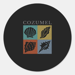 Vintage Cozumel Mexiko Farb Urlaub Strand Souvenir Runder Aufkleber