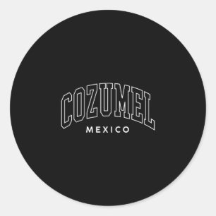 Vintage Cozumel Mexiko Retro Throwback Vornehme Fr Runder Aufkleber