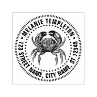 Vintage Crab #1 Zeichnend Name Rücksendeadresse