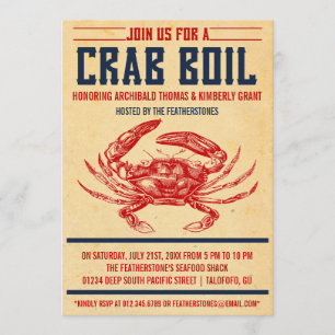 Vintage Crab Boil-Party Einladungen