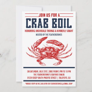Vintage Crab Boil-Party Einladungen