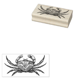 Vintage Crab Motif Rubber Briefmarke Gummistempel