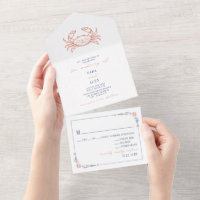 Vintage Crab Red & Blue UAWG Farm Wedding