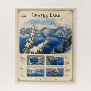 Vintage Crater Lake Winterlandschaft  Puzzle